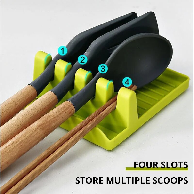 Simple Plastic Multi-Purpose Pot Clamp Holder, Organizer Stand, Non-Slip Spatula Pad, Pot Lids