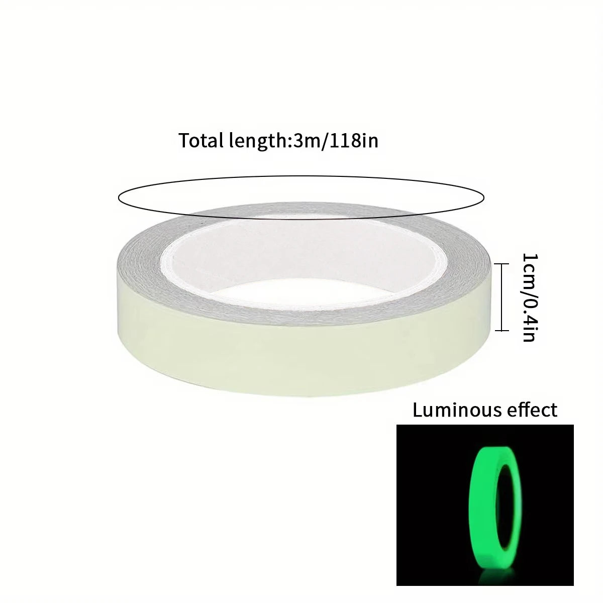 Luminous tape 3m (glows in dark)