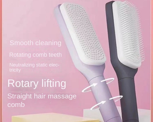 Self cleaning hair brush